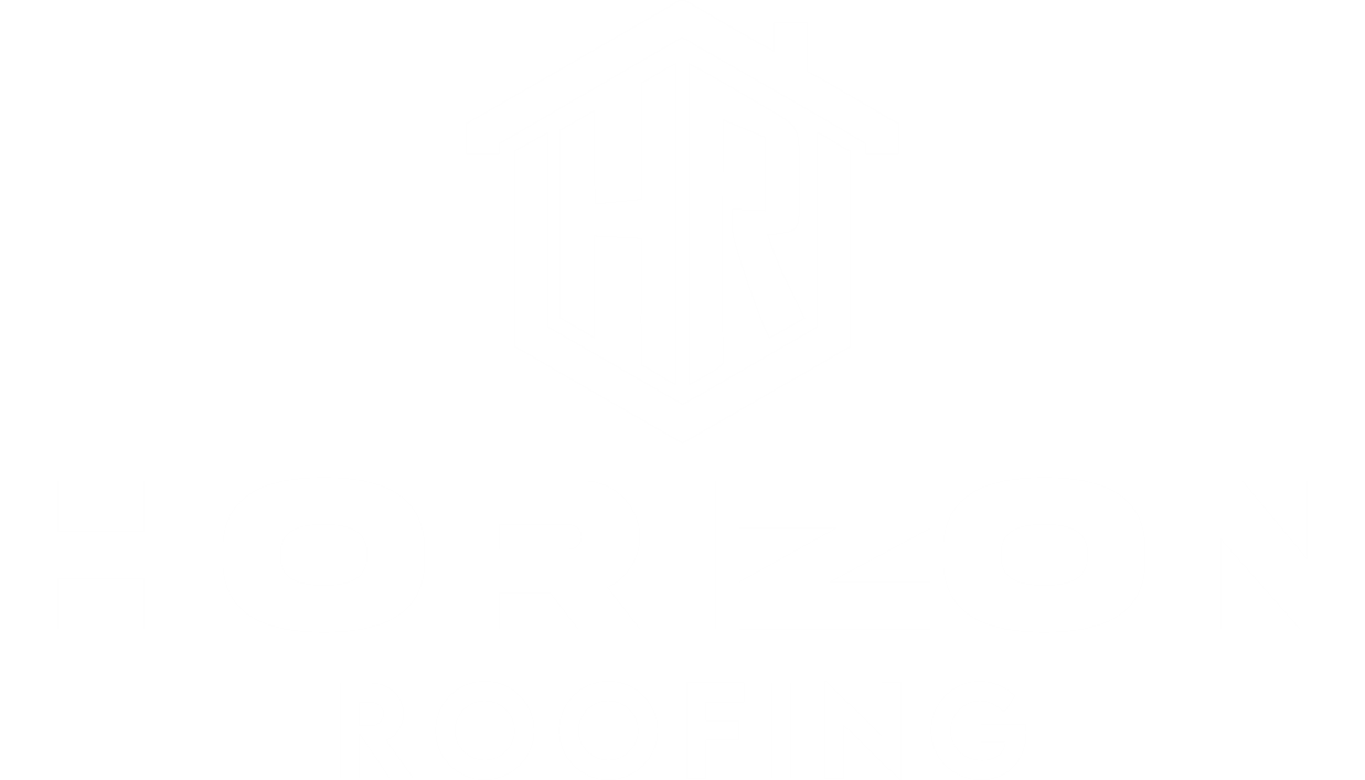 horizon roofing logo white
